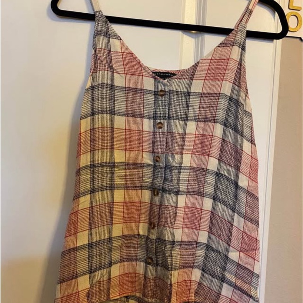 Staccato Red and Blue Plaid Tank Top